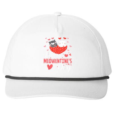 Cute Cat Happy Meowentines Valentines Day Snapback Five-Panel Rope Hat