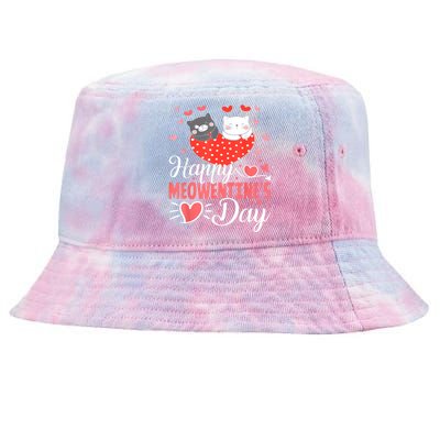 Cute Cat Happy Meowentines Valentines Day Tie-Dyed Bucket Hat