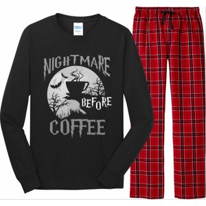 Cute Coffee Halloween Funny Mug Gift Long Sleeve Pajama Set