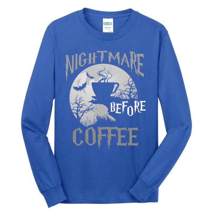 Cute Coffee Halloween Funny Mug Gift Tall Long Sleeve T-Shirt