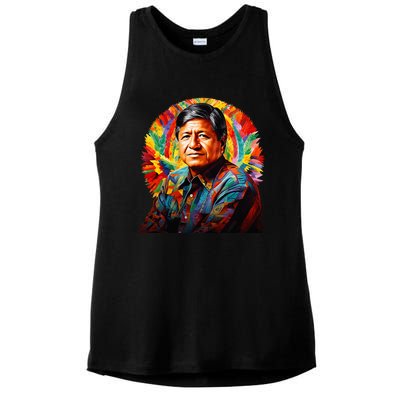 Cesar Chavez Hispanic Heritage Month Ladies PosiCharge Tri-Blend Wicking Tank