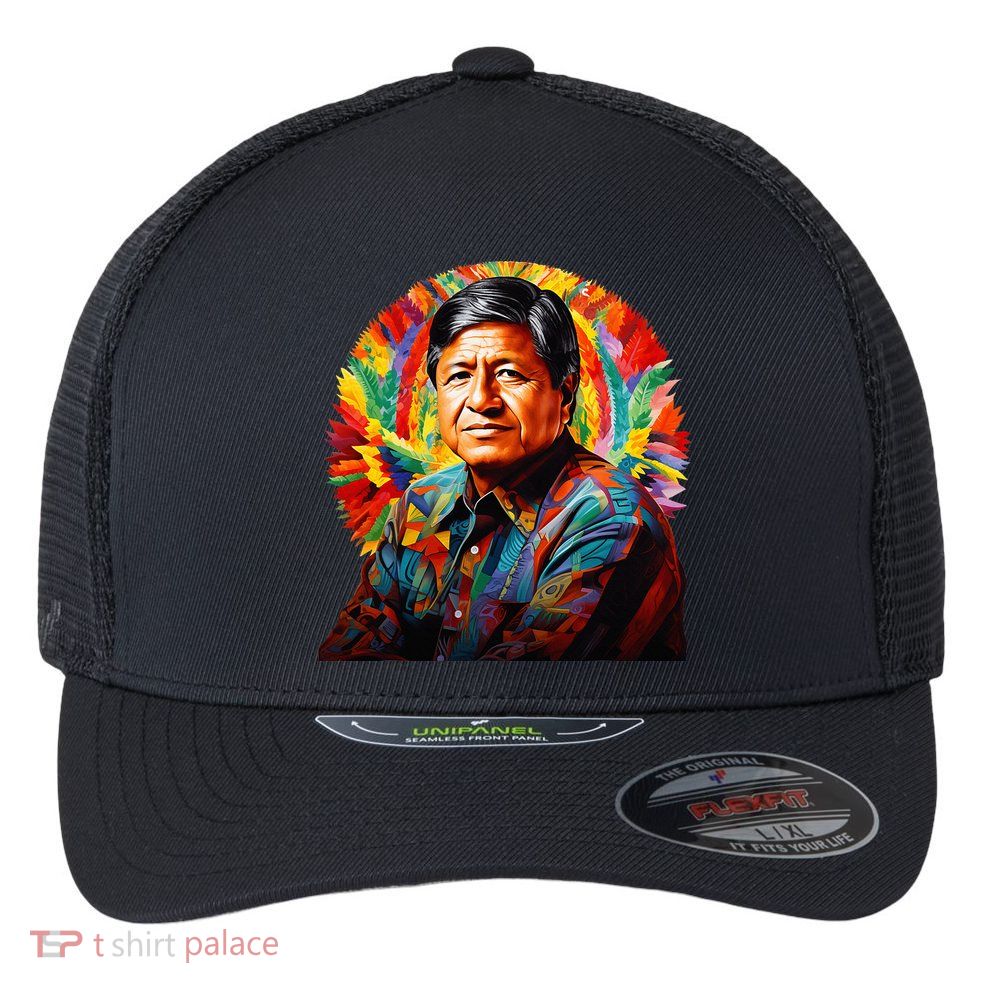 Cesar Chavez Hispanic Heritage Month Flexfit Unipanel Trucker Cap