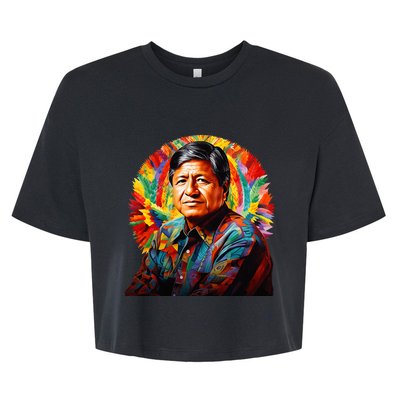 Cesar Chavez Hispanic Heritage Month Bella+Canvas Jersey Crop Tee