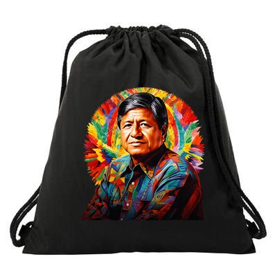 Cesar Chavez Hispanic Heritage Month Drawstring Bag