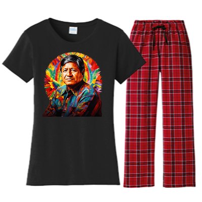 Cesar Chavez Hispanic Heritage Month Women's Flannel Pajama Set