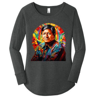 Cesar Chavez Hispanic Heritage Month Women's Perfect Tri Tunic Long Sleeve Shirt