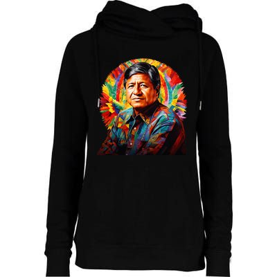 Cesar Chavez Hispanic Heritage Month Womens Funnel Neck Pullover Hood