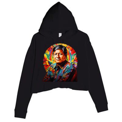 Cesar Chavez Hispanic Heritage Month Crop Fleece Hoodie