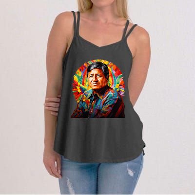 Cesar Chavez Hispanic Heritage Month Women's Strappy Tank