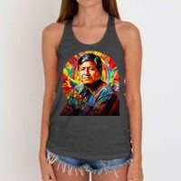 Cesar Chavez Hispanic Heritage Month Women's Knotted Racerback Tank