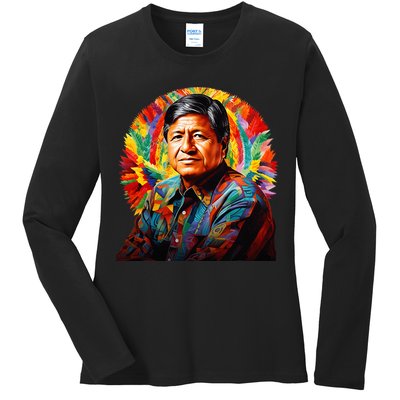 Cesar Chavez Hispanic Heritage Month Ladies Long Sleeve Shirt