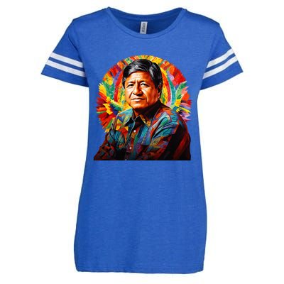 Cesar Chavez Hispanic Heritage Month Enza Ladies Jersey Football T-Shirt