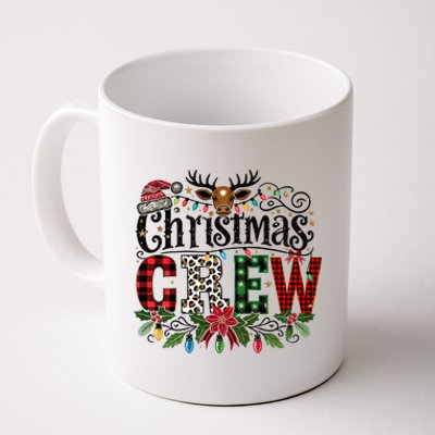 Christmas Crew Holiday Design With Plaid And Leopard Print Gift Coffee Mug