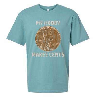 Coin Collector Hobby Gift Numismatics Collecting Makes Cents Sueded Cloud Jersey T-Shirt