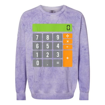 Calculator Costume Halloween Easy Cosplay Math Geek Outfit Colorblast Crewneck Sweatshirt