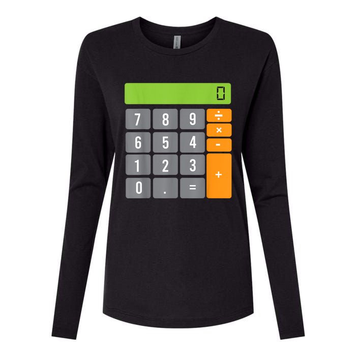 Calculator Costume Halloween Easy Cosplay Math Geek Outfit Womens Cotton Relaxed Long Sleeve T-Shirt