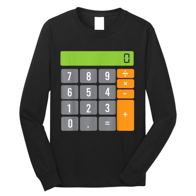 Calculator Costume Halloween Easy Cosplay Math Geek Outfit Long Sleeve Shirt