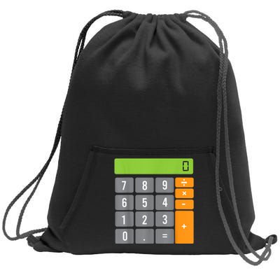 Calculator Costume Halloween Easy Cosplay Math Geek Outfit Sweatshirt Cinch Pack Bag