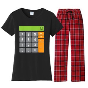 Calculator Costume Halloween Easy Cosplay Math Geek Outfit Women's Flannel Pajama Set