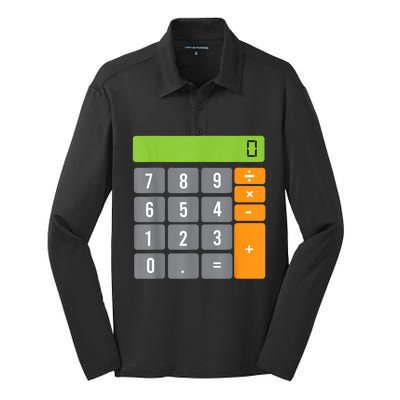 Calculator Costume Halloween Easy Cosplay Math Geek Outfit Silk Touch Performance Long Sleeve Polo