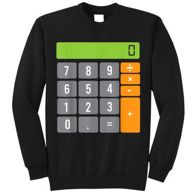 Calculator Costume Halloween Easy Cosplay Math Geek Outfit Tall Sweatshirt