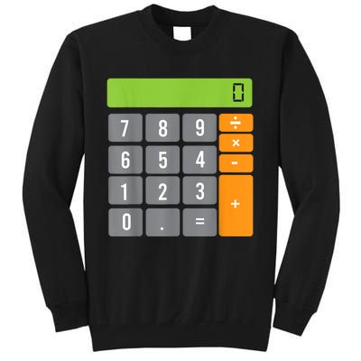 Calculator Costume Halloween Easy Cosplay Math Geek Outfit Tall Sweatshirt