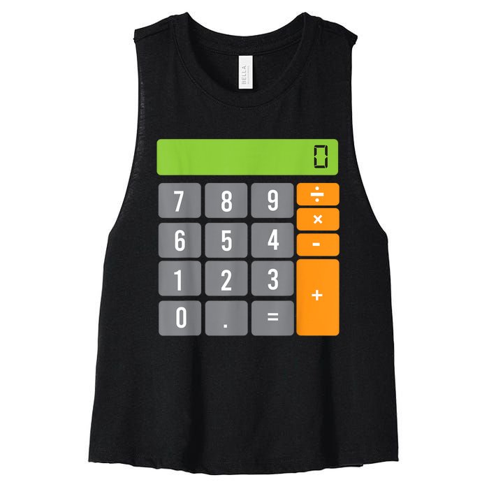 Calculator Costume Halloween Easy Cosplay Math Geek Outfit Women's Racerback Cropped Tank