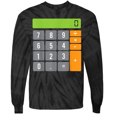 Calculator Costume Halloween Easy Cosplay Math Geek Outfit Tie-Dye Long Sleeve Shirt