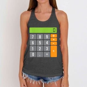 Calculator Costume Halloween Easy Cosplay Math Geek Outfit Women's Knotted Racerback Tank