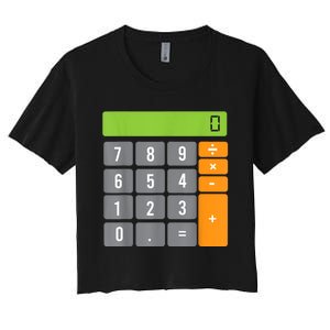 Calculator Costume Halloween Easy Cosplay Math Geek Outfit Women's Crop Top Tee