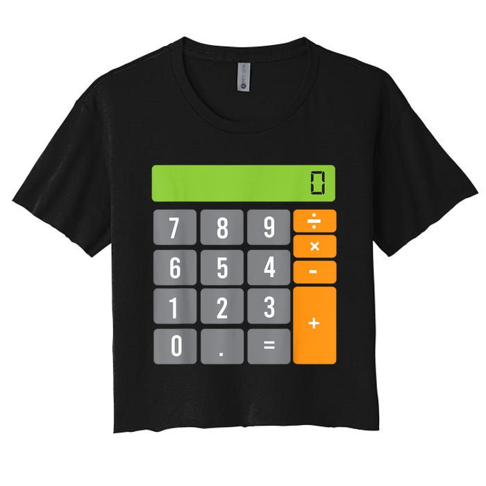 Calculator Costume Halloween Easy Cosplay Math Geek Outfit Women's Crop Top Tee