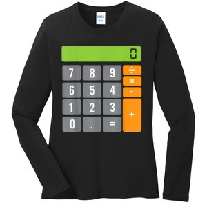 Calculator Costume Halloween Easy Cosplay Math Geek Outfit Ladies Long Sleeve Shirt