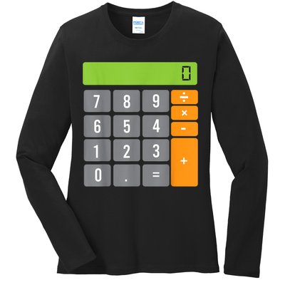 Calculator Costume Halloween Easy Cosplay Math Geek Outfit Ladies Long Sleeve Shirt