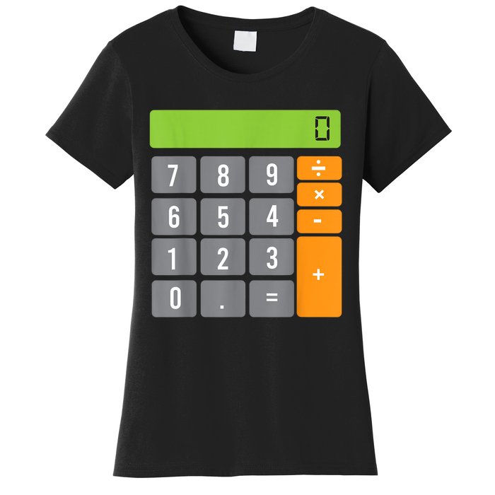 Calculator Costume Halloween Easy Cosplay Math Geek Outfit Women's T-Shirt