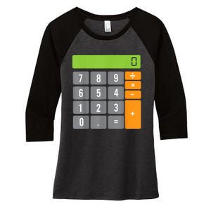 Calculator Costume Halloween Easy Cosplay Math Geek Outfit Women's Tri-Blend 3/4-Sleeve Raglan Shirt