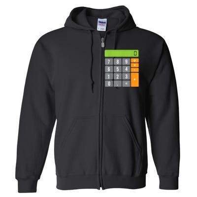 Calculator Costume Halloween Easy Cosplay Math Geek Outfit Full Zip Hoodie