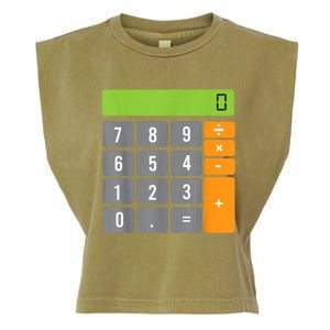 Calculator Costume Halloween Easy Cosplay Math Geek Outfit Garment-Dyed Women's Muscle Tee