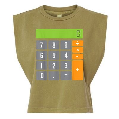 Calculator Costume Halloween Easy Cosplay Math Geek Outfit Garment-Dyed Women's Muscle Tee