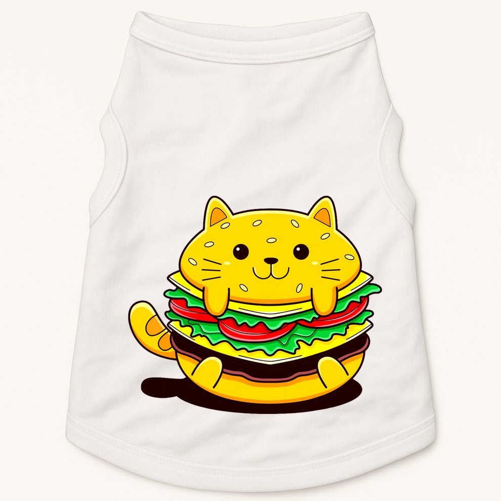 Cute Cat Hamburger Doggie Tank