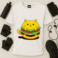 Cute Cat Hamburger Cooling Performance Crew T-Shirt