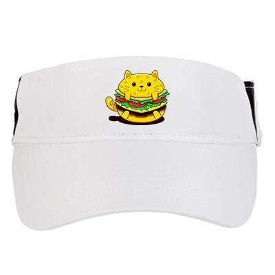 Cute Cat Hamburger Adult Drive Performance Visor