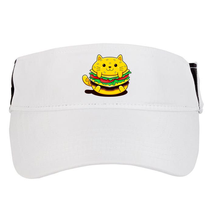 Cute Cat Hamburger Adult Drive Performance Visor