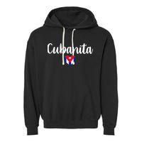 Cubanita Cuban Heart Cuba Flag Garment-Dyed Fleece Hoodie