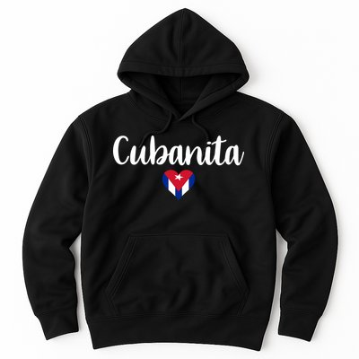 Cubanita Cuban Heart Cuba Flag Hoodie