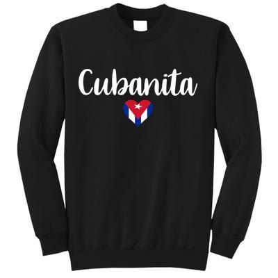 Cubanita Cuban Heart Cuba Flag Sweatshirt