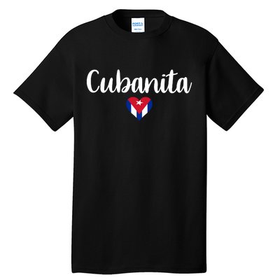 Cubanita Cuban Heart Cuba Flag Tall T-Shirt