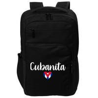 Cubanita Cuban Heart Cuba Flag Impact Tech Backpack