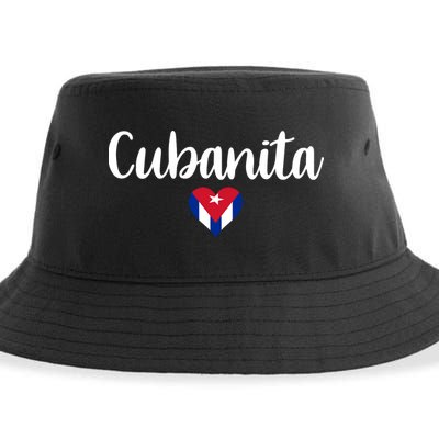 Cubanita Cuban Heart Cuba Flag Sustainable Bucket Hat