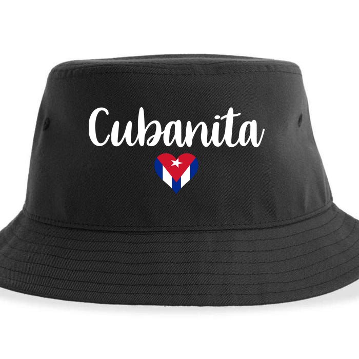 Cubanita Cuban Heart Cuba Flag Sustainable Bucket Hat