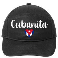 Cubanita Cuban Heart Cuba Flag 7-Panel Snapback Hat